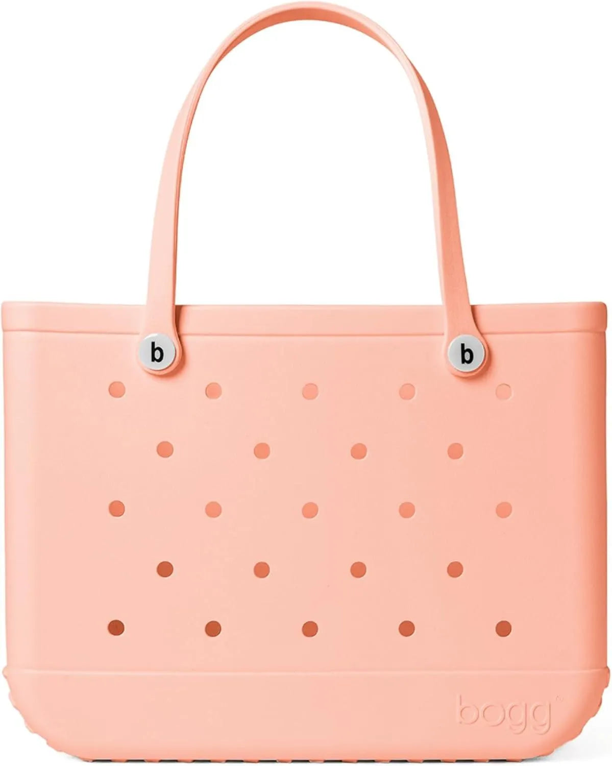 BOGG BAG – Tote for Beach, Pool, Boat, Sports – All Purpose EVA – White Buttons(Peachy Beachy)