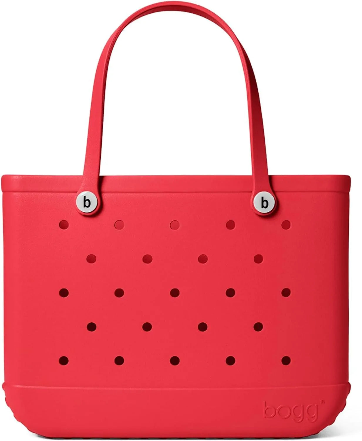 BOGG BAG – Tote for Beach, Pool, Boat, Sports – All Purpose EVA – White Buttons(Off to the Races Red)
