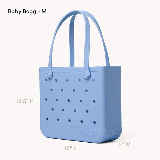 BOGG BAG – Medium Tote (Carolina on My Mind) + Call Me Bogg (For Shore White) – 15in L x 5in W x 12.5in H – Beach, Pool, Boat, Sports – All Purpose EVA – Lightweight, Washable, Durable