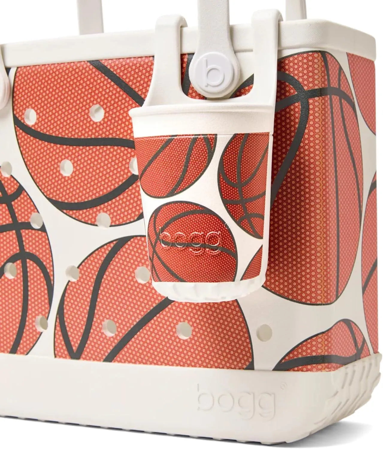 BOGG BAG Medium Tote (Hoop Dreams) + Bevy (Hoop Dreams) – 15in L x 5in W x 12.5in H – Beach, Pool, Boat, Sports – All Purpose EVA – Lightweight, Washable, Durable