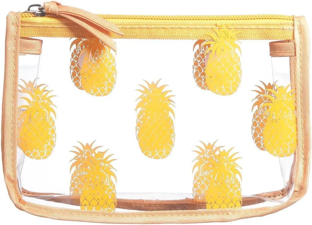 BOGG BAG – Decorative Insert Insert (Set of 2) – Fits Original (Large) & Baby (Medium) Yellow Pineapple – Zippered Pouches – Clear, Leak-Resistant, Easy to Clean(Yellow Pineapple)