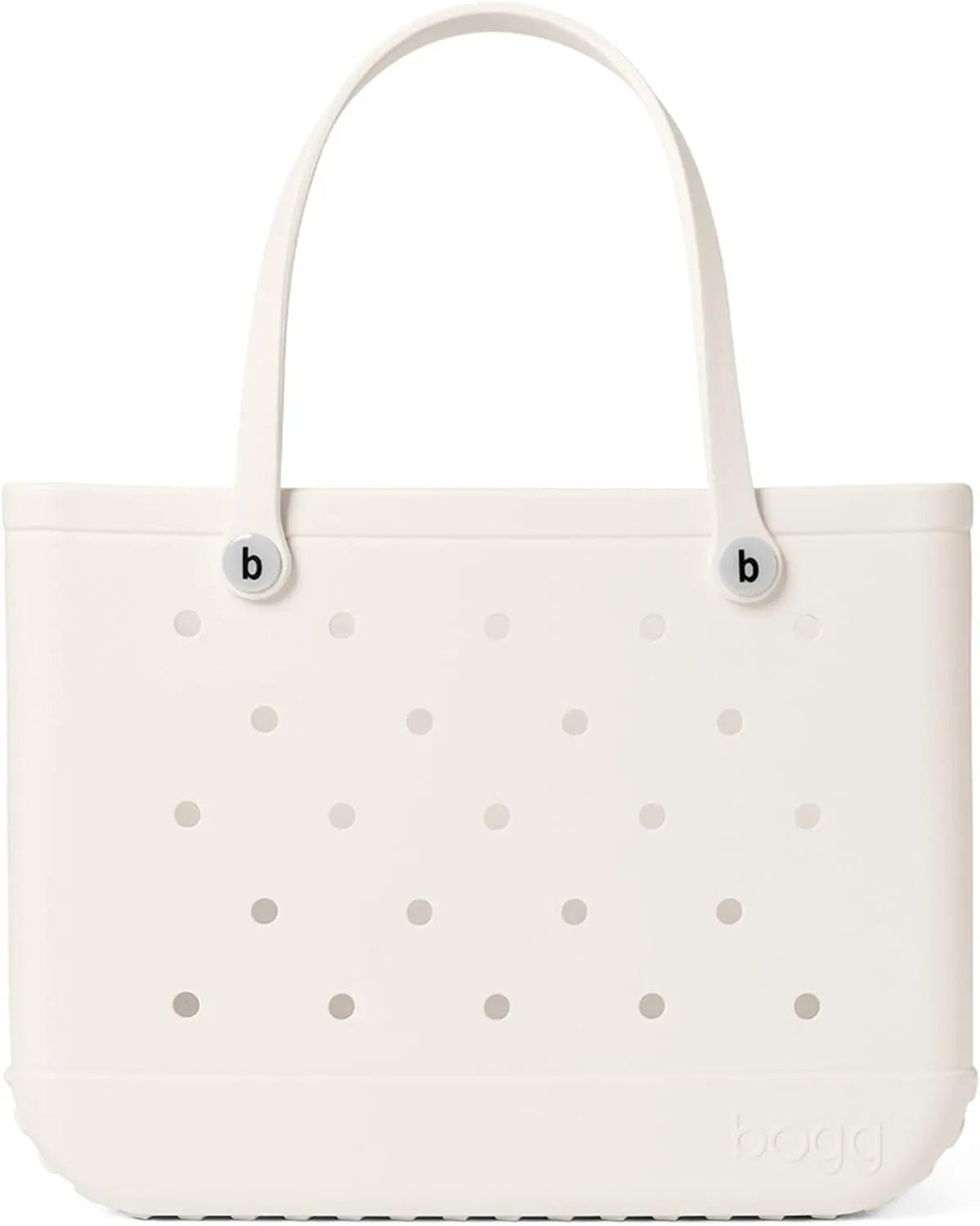 BOGG BAG – Tote for Beach, Pool, Boat, Sports – All Purpose EVA – White Buttons(Coconut)