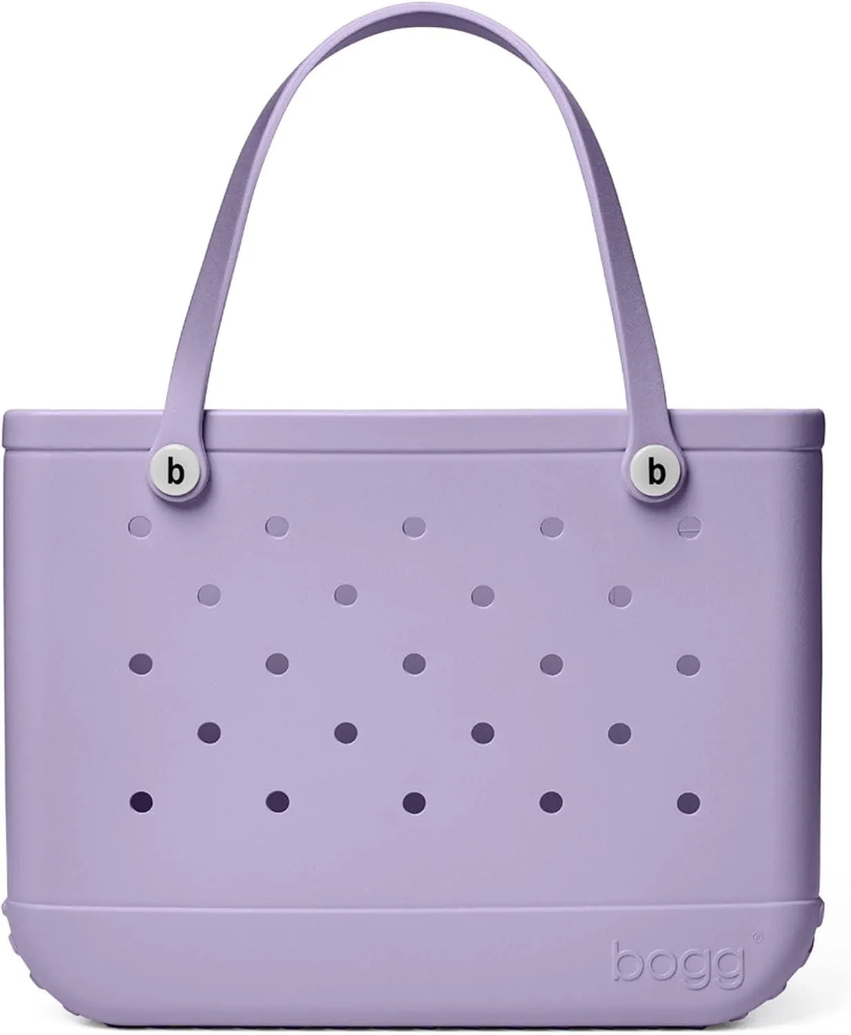 BOGG BAG – Tote for Beach, Pool, Boat, Sports – All Purpose EVA – White Buttons(I Lilac You a Lot)