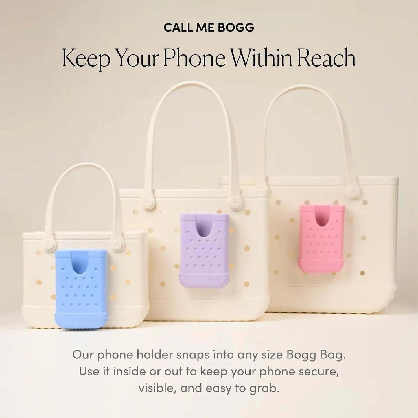 BOGG BAG Bundle – Boggs N’ Ends Travel Organizer (Carolina on My Mindl) + Bevy Beverage Holder (White) + Call Me Phone Holder (White) – Durable, Washable, Tip-proof – Beach, Pool, Boat, Work, Sports