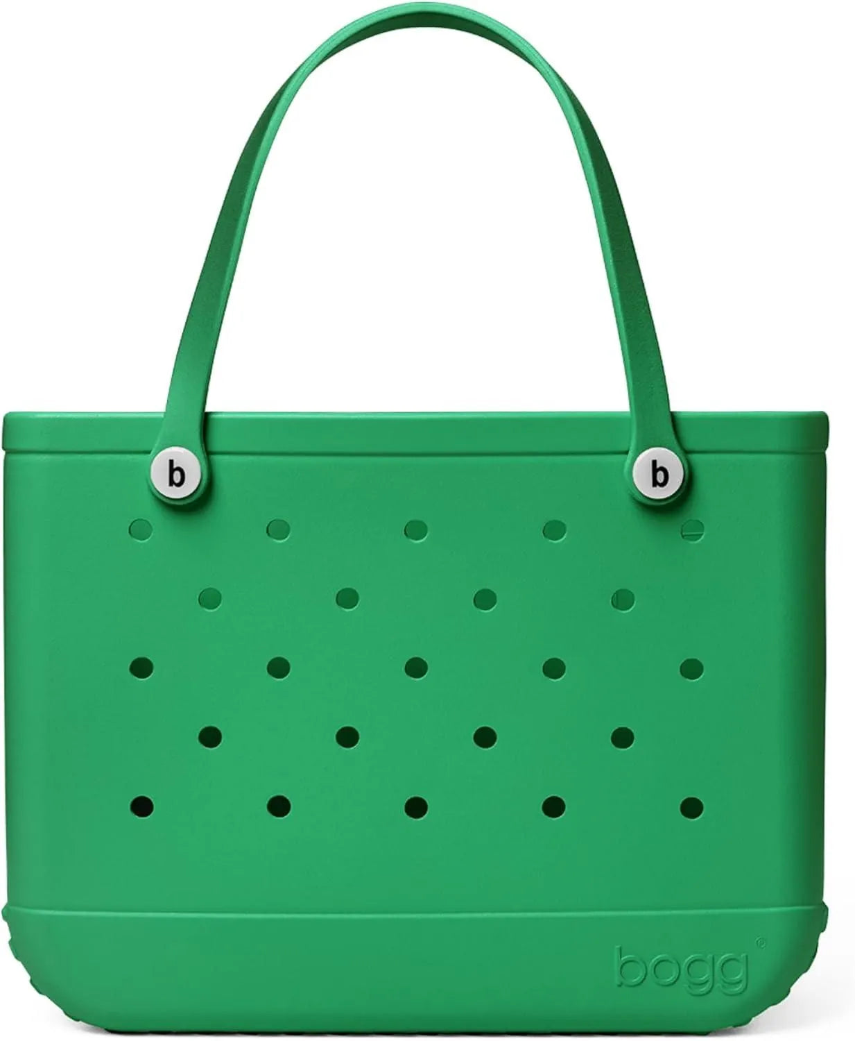 BOGG BAG – Tote for Beach, Pool, Boat, Sports – All Purpose EVA – White Buttons(Green With Envy)