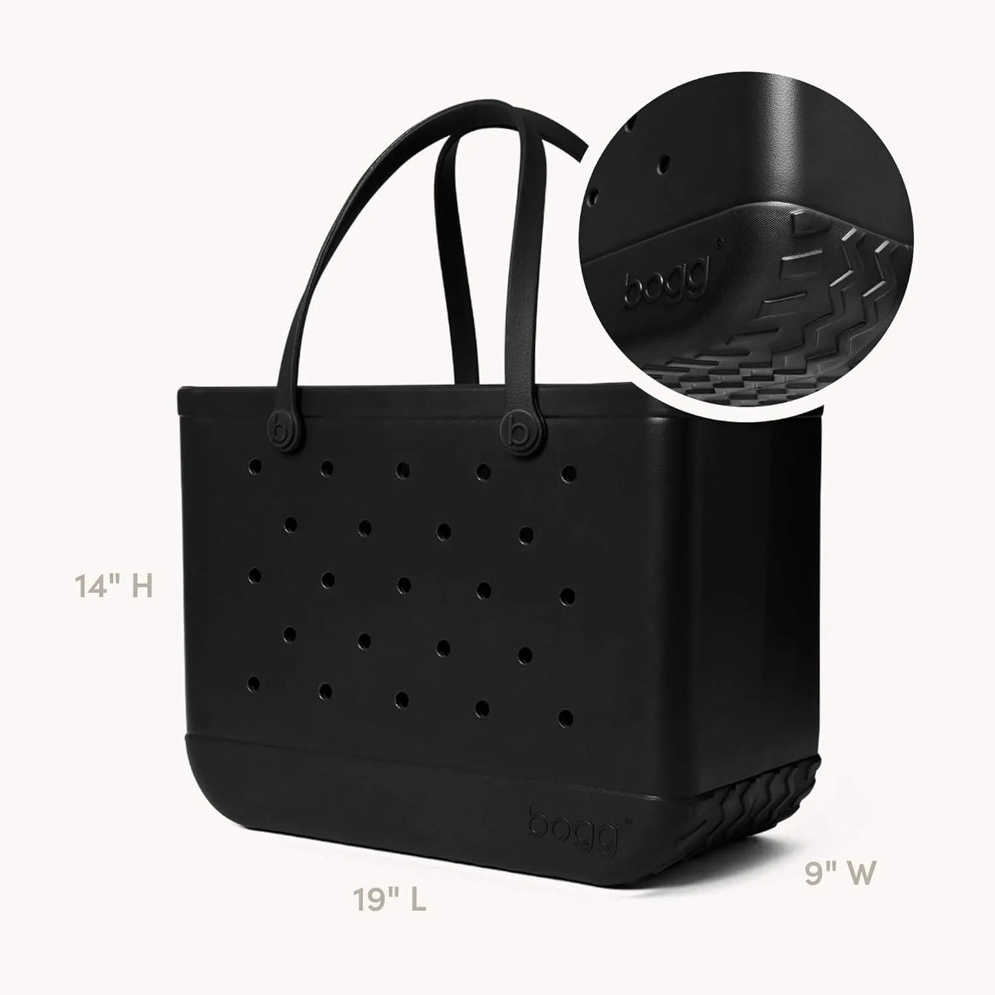 BOGG BAG Original Tote – Durable, Washable, Tip-proof – Beach, Pool, Boat, Work, Sports(Lbd Black)