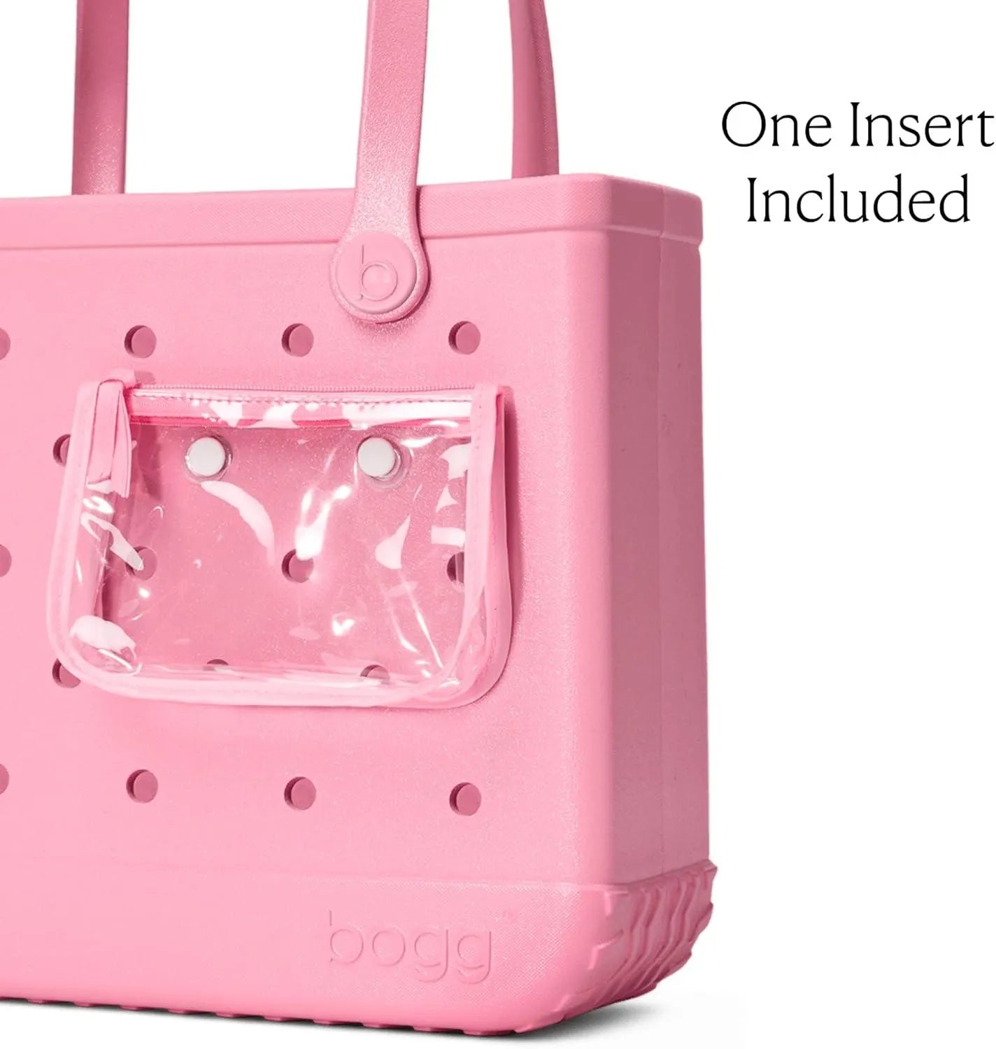 BOGG BAG Baby Medium Tote – 15” x 12.5” x 5” – Durable, Washable, Tip-proof – Beach, Pool, Boat, Work, Sports(Bubblegum Shimmer)