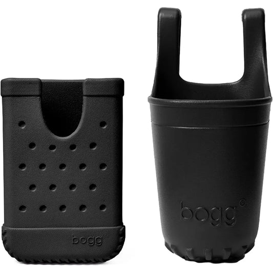 BOGG BAG Bevy Beverage Holder + Call Me Bogg Phone Holder (LBD Black) – Durable Accessory – Washable Tote Organizer – Beach, Pool, Boat, Work, Sports