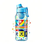 BPA Free Sports Water Bottle With Time Marker Straw